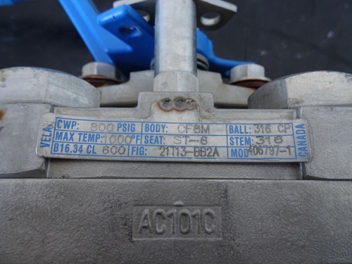 Kugelventil 1-1/2" 600 RF Flansch 316S/S CF8M, VELAN Edelstahl Cl600 SCHÖN - Bild 2 von 8