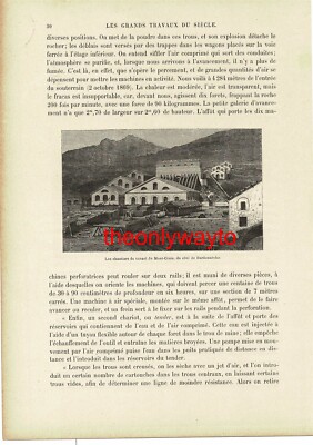 Mont Cenis Tunnelwerke, Bardonecchia, Italien, Buchillustration, 1895