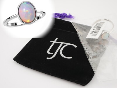 TJC Cocktail Collection Ethiopian Welo Opal Ring in Rhodium Overlay St Silver