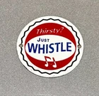 VINTAGE WHISTLE SODA COLA PORCELAIN SIGN CAR GAS OIL TRUCK MOTORCYCLE