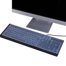 Clear Silicone Keyboard Cover Skin for 104/107 Keys Standard Size Computer PC