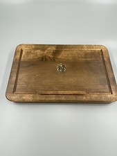 Vintage Gail Craft Wooden Tray Cheeseboard Cracker, Meats Slots W/ Knife Japan