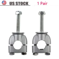 2x Silver 22mm 7/8" Handle Bar Riser Mount Clamps For Motorcycle Dirt Bike ATV