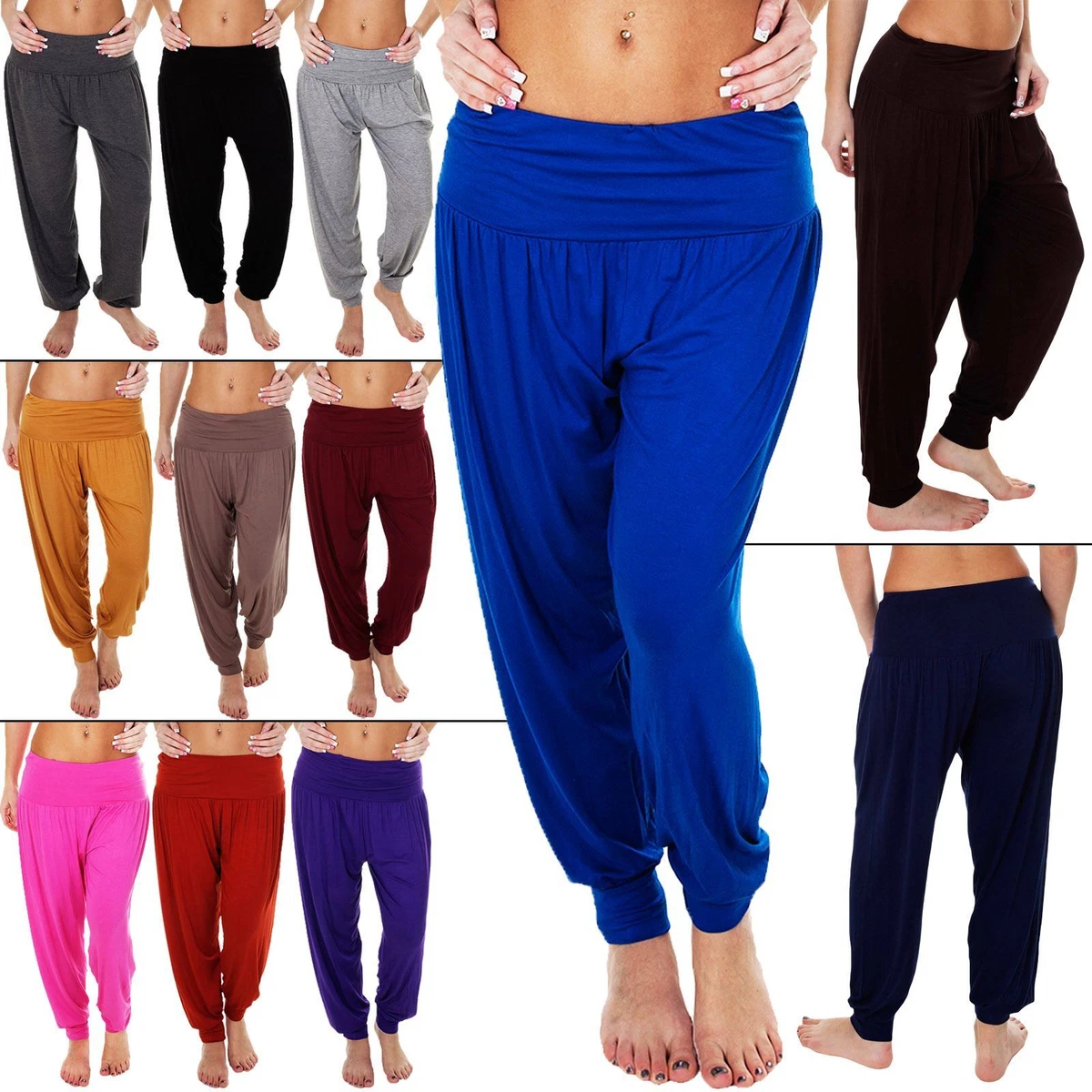 Womens New Harem Trousers Ali Baba Long Baggy Pants Ladies Leggings Plus Size UK