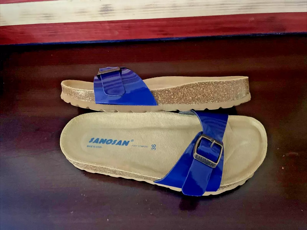 Ikke kompliceret ebbe tidevand snatch Sanosan Women's Blue Patent Comfort Slides Sandals 36/5-5.5 New no box | eBay Ikke kompliceret ebbe tidevand snatch Sanosan Women's Blue Patent Comfort Slides Sandals 36/5-5.5 New no box | eBay