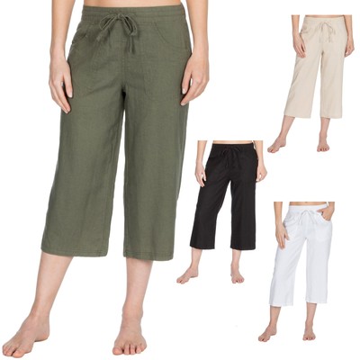 ladies elasticated waist summer trousers