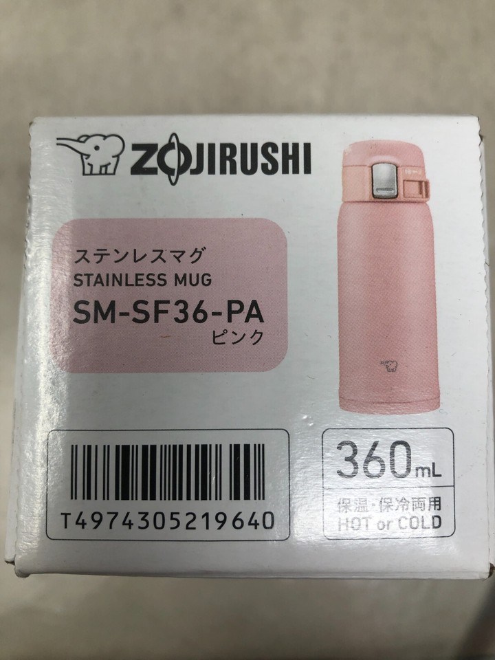 ZOJIRUSHI Thermos Water bottle Stainless steel mug 360ml Pink SMSF36