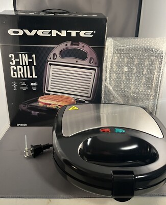 NEW Ovente in Electric Grill Sandwich Maker Panini Press Non-Stick  Plates