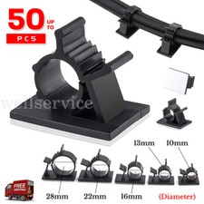 10/20/50 X Cable Clips Self Adhesive Cord Management Wire Holder Organizer Clamp