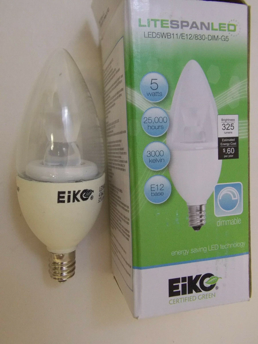 Eiko 08730 LED5WB11 E12 830 DIM G5 Blunt Tip LED Light Bulb eBay