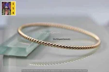 Solid Brass Twist Bangle 3mm Thick Chunky Bracelet Twisted Rope Bangle