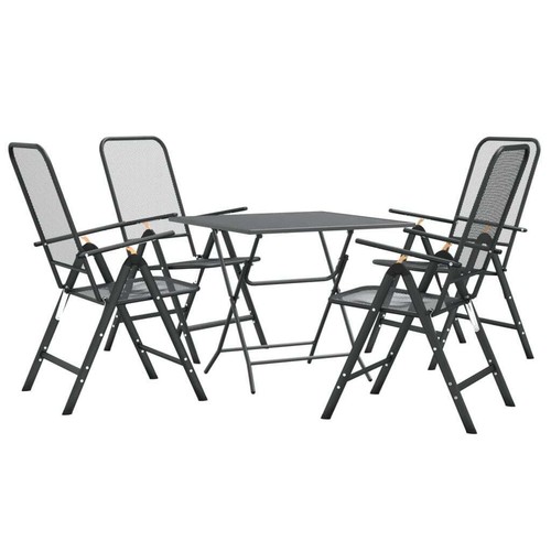 Mobilier � vendre d�ner de jardin 5 pcs Maille M�tal Anthracite