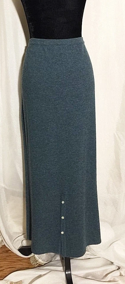 Maxi falda grande de lana de cordero azul modesta April Cornell Trading para mujer Foto 4 de 4