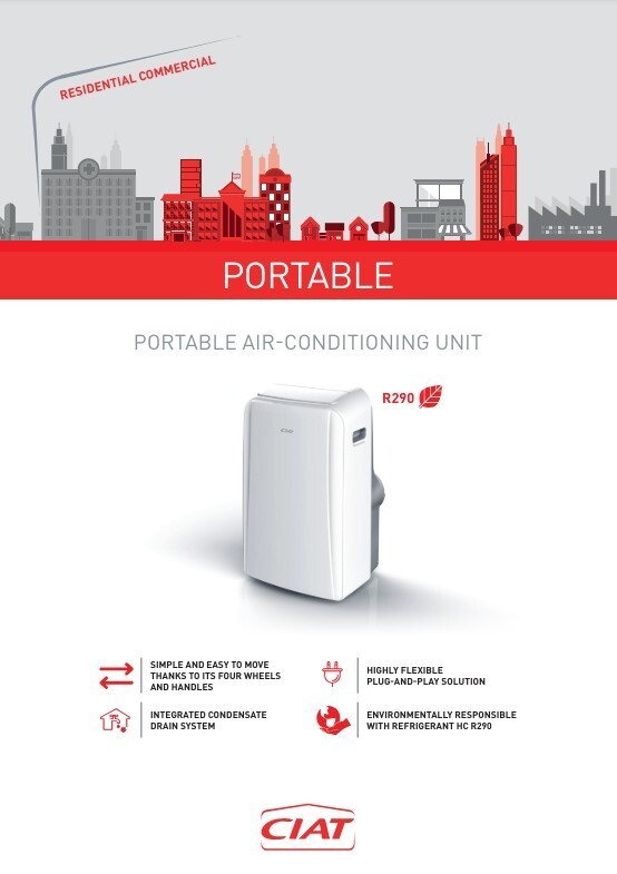 CIAT Portable Air Conditioner Cooling only 12,000 BTU FREE