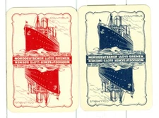 Two Single Vintage Playing Card "Norddeutscher Lloyd Bremen" Steamship, SS