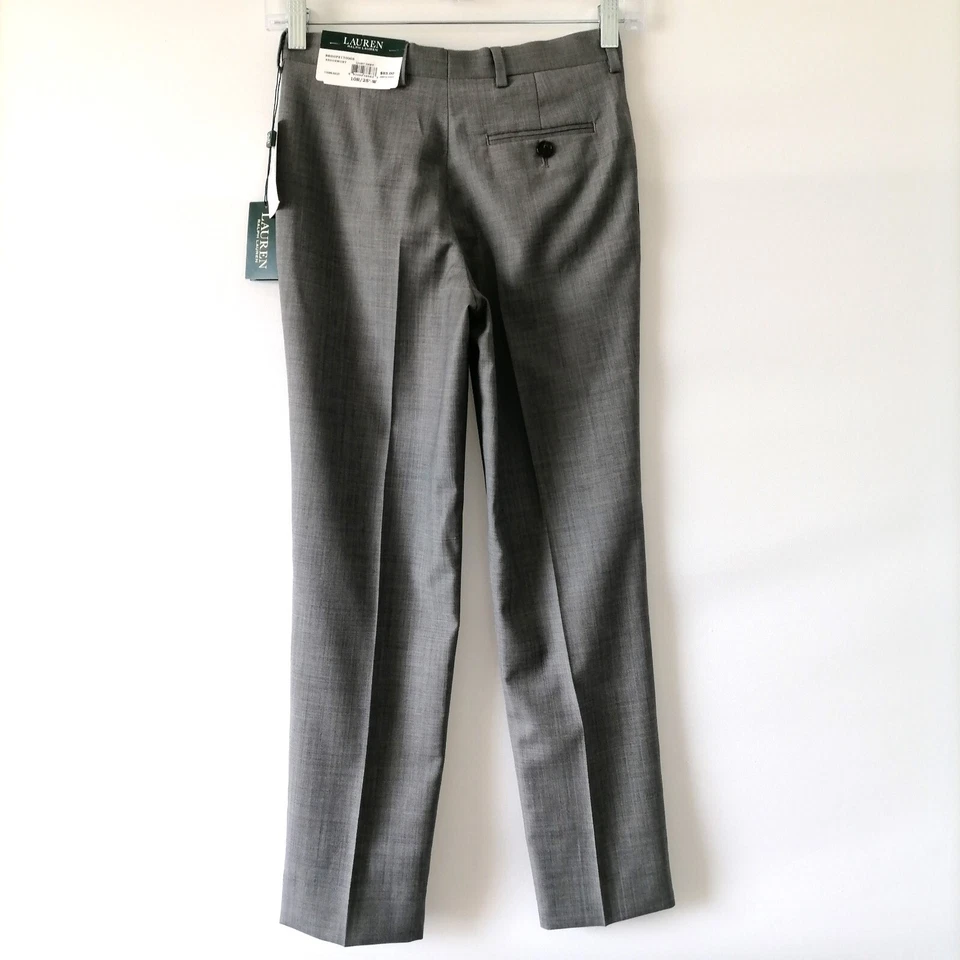 NWT Lauren Ralph Lauren Boys Light Grey Mid Rise Straight Dress Pants Size 10R - Image 2 of 4