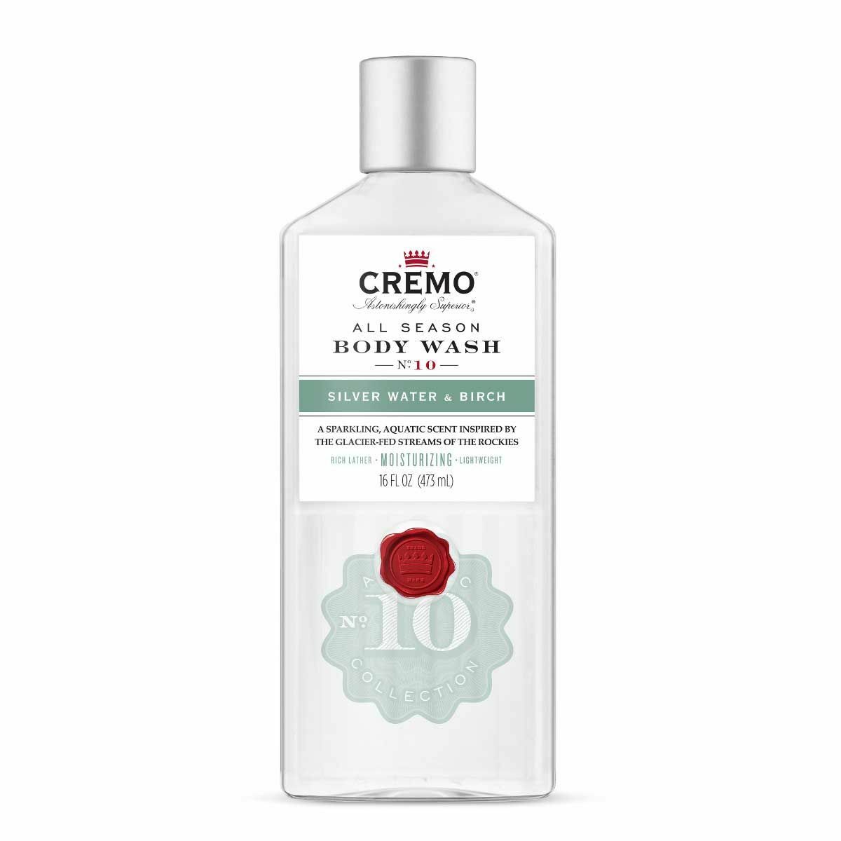 Cremo All Season Body Wash No.10 Silver Water & Birch 16 FL Oz B10 for