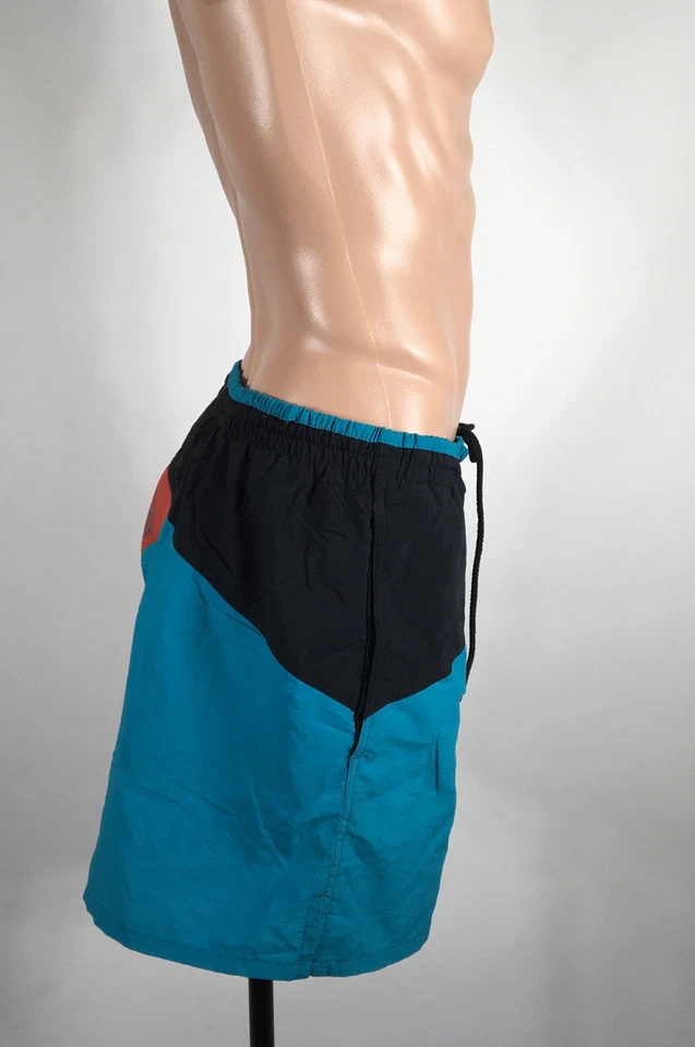 Bañador ROJO VERDE AZULADO NEGRO De Colección Body Guante Años 90 Playa Surf Color Bloque Talla XL Foto 4 de 4