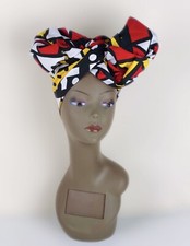 African Print Ankara Red Multicolor Headwrap