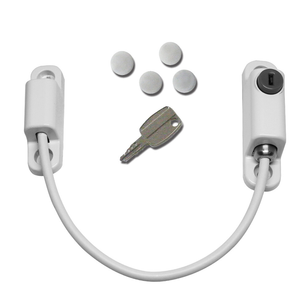 Asec Locking Cable Window Restrictor 150mm White (AS10001)