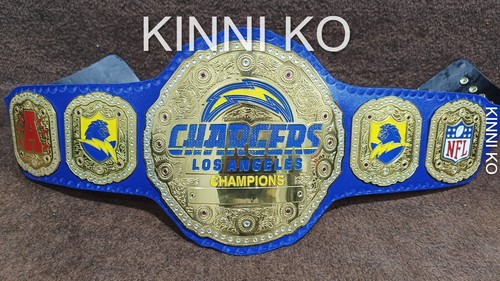 Cinturón de título de campeonato de la NFL Chargers Los Angeles 2 mm correa de cuero tamaño adulto - Imagen 4 de 16