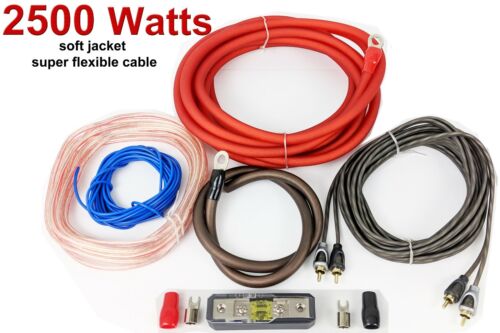 Pro series 4 Gauge 2500 WATTS Car Amp Speaker Sub Amplifier Install Wiring Kit - Picture 1 of 5