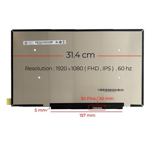 Dalle Ecran 14" LED type B140HAN06.2 1920x1080 315mm IPS - Photo 3/4