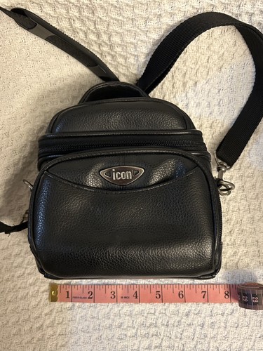 Icon Black Camera Bag with Shoulder Strap - Compact, Padded Multiple Compartment - Picture 4 of 6