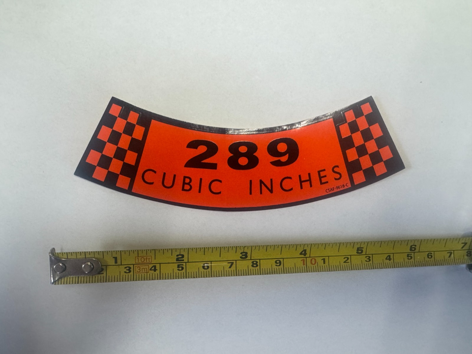 1963 - 1968 FORD MERCURY 289 AIR CLEANER DECAL STICKER MUSTANG FALCON ...
