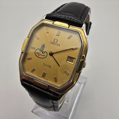 OMEGA DE VILLE HERREN UHR VERGOLDET VINTAGE SWISS QUARZ CAL:1436 REF:196.0309