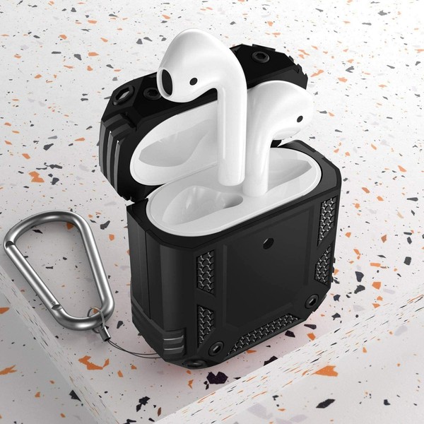 Funda blindada resistente para AirPods con clip para llavero, compatible con Apple AirPods 1/2/3/4 y Pro 4
