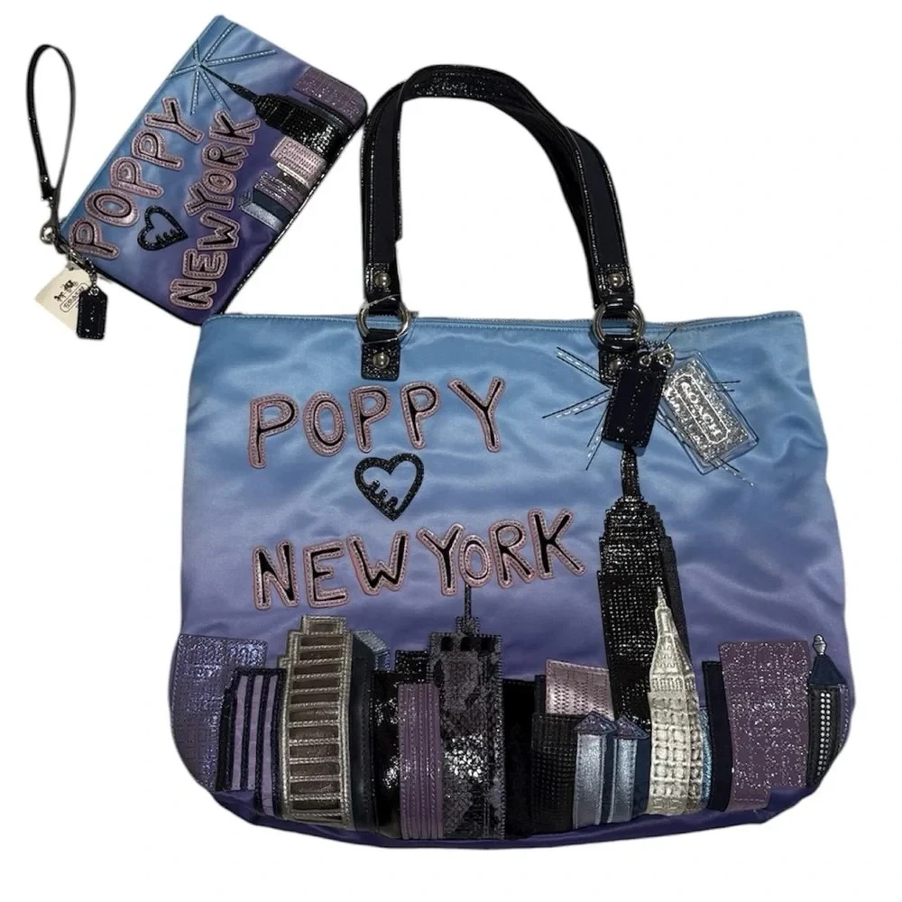 バッグ Coach Poppy New York City Tote Bag Coach Poppy Embroidered Tote Bags & Handbags for Women for sale | eBay
