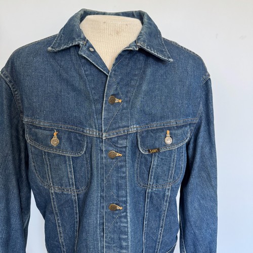 VTG Lee Jacket Mens 48 Long 101-J 60s 70s Sanforized Riders Denim Cowboy Trucker - Picture 5 of 9