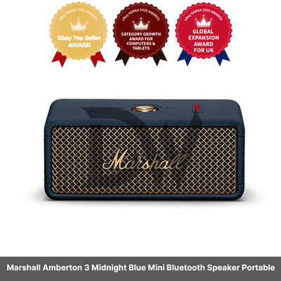Marshall Amberton 3 Midnight Blue Mini Bluetooth Lautsprecher Tragbar