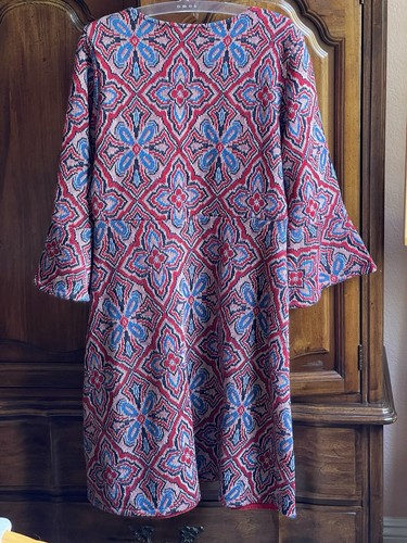 Anthropologie Maeve Kleid V-Ausschnitt Strick gefüttert Glockenärmel Boho Größe M - Bild 10 von 17