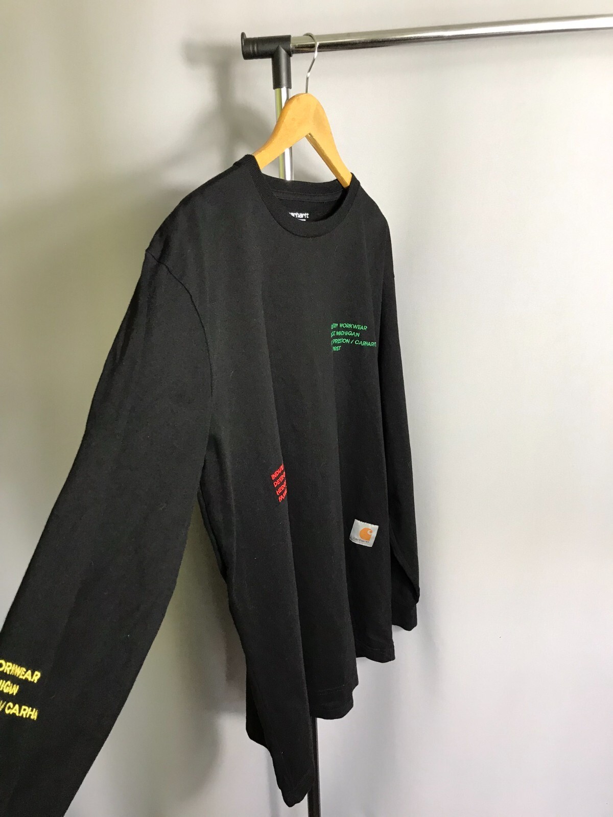 Carhartt WIP x Heron Preston Embroidered Long Sleeve Sweatshirt Black Mens Sz M image 2