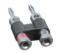 Stinger SPT5503 Chrome Dual Banana Plug With 8Ga Input Black Coupler (1/ Pack)
