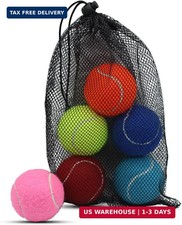 6 Pack Tennis Balls Practice Training Balls for Beginners Dogs with Mesh Bag