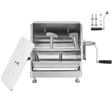 60LB Tilt Manual Meat Mixer Hand Meat Sausage Mixer Machine Stainless Steel