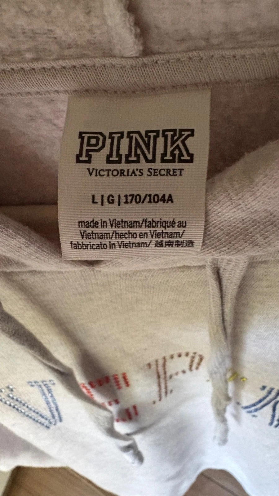 UNDERCOVER Victoria's Secret ROSA Felpa Abito Strass Lucido L