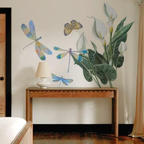 Fabric Peel and Stick Floral Wall Decal, Self-Adhesive Flowers Wallpaper, Wall - Picture 7 of 7