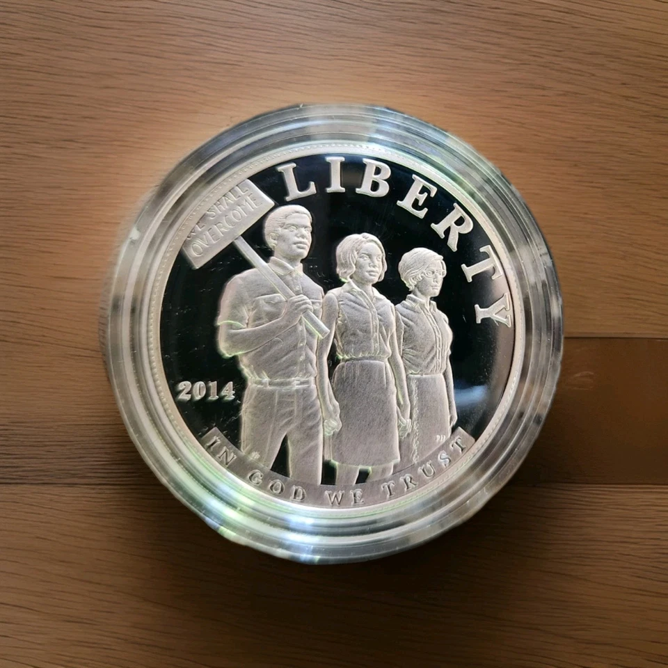 2014 Civil Rights Act of 1964 Proof Silver Dollar with COA & Case - Image 2 of 4