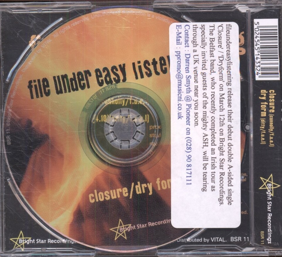 Simple Loading Checklist File Under Easy Listening Closure/Dry Form CD Ireland Bright Star ...