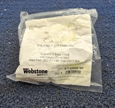 (QTY 2) WEBSTONE H-7-3202W WP 1/2" Expansion Brass Union w/Integral Check Valve