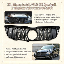 Für Mercedes ML W164 Außengitter Frontansicht schwarze sportliche Gestaltung Für Mercedes ML W164 Außengitter Frontansicht schwarze sportliche Gestaltung