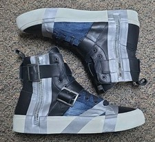 Diesel Voyage Mid Strap Y01736 Black Leather Casual Shoes Mens Size 10