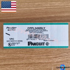 Mini Com Modular Patch Panel For Panduit CPP24WBLY w/ Faceplates Fits Cat 6, 5E