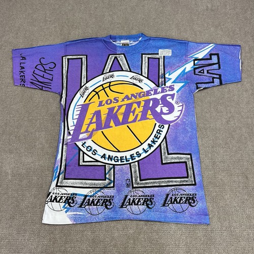 Vintage 90s Magic Johnson Los Angeles Lakers AOP T Shirt Sz Large NBA Basketball