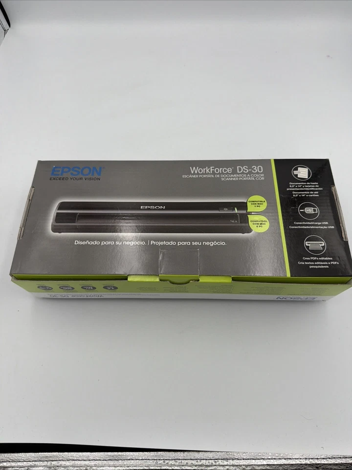 EPSON WorkForce DS-30 USB 2.0 (NOT Bluetooth) Portable Color Document Scanner - Image 3 of 3