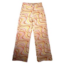 SHEIN Pants Women's SZ 28"x29" 70's Straight Boho Relaxed Hippie Geo
